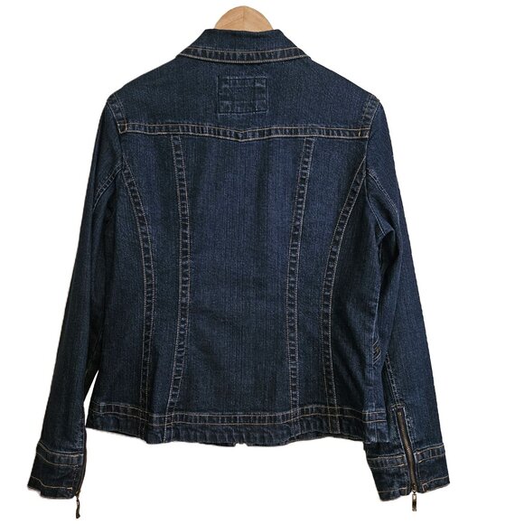 LIVE A LITTLE Blue Denim Long Sleeve Zipper Closure Jacket Size Medium - Picture 2 of 7